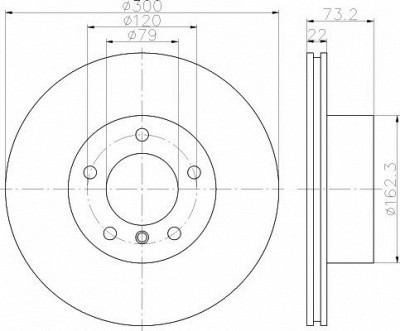 HELLA PAGID 8dd355121551 -  Диск тормозной вентилируемый